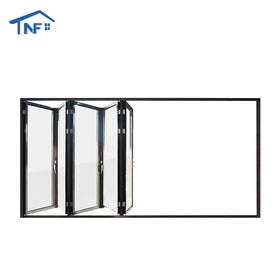 Large Modern Internal Lockable Accordion Sliding Aluminum Bifold Folding Double Glass NFRC Certified Sound Insulation Doors