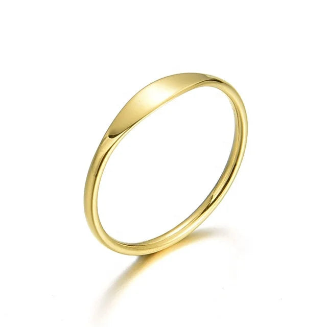 2022 Newest Yiwu Aceon Women's Stainless Steel ID Bar Ring Personalized Minimal Band Wire Rose Gold Hammered Engagement