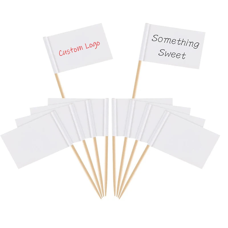 Custom Design Toothpick Flag Cupcake Toppers Appetizers Mini Flag for Food Sandwiches Cheese
