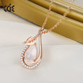 CDE YN1138 Patent Silver 925 Jewelry DIY Natural Rose Quartz Necklace Gemstone Rose Gold Plated Sterling Silver Necklace