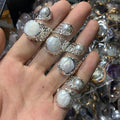 Wholesale Vintage Double Baroque Pearl Ring Gold Silver Plated Natural Stone Crystal Jewelry Fashion Rings