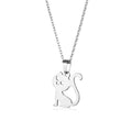 New Arrival Cute Stainless Steel Cat Necklace with Animal Charm Classic Style Platinum Jewelry for Weddings Engagements Parties