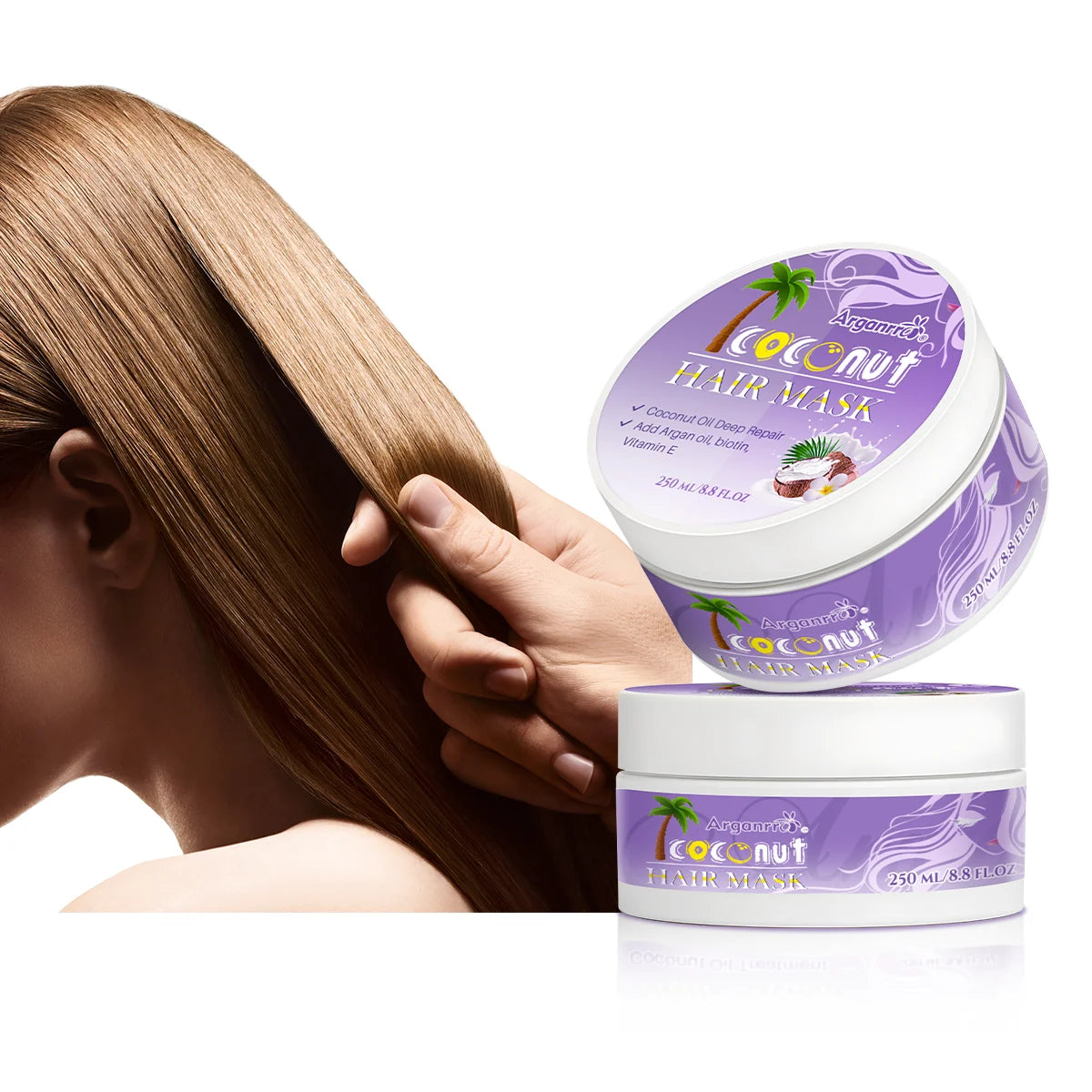 Organic Curly Hair Moisturizer Moisturizing Cream Keratin Hair Mask With Coconut Oil for Dry Damege Hair