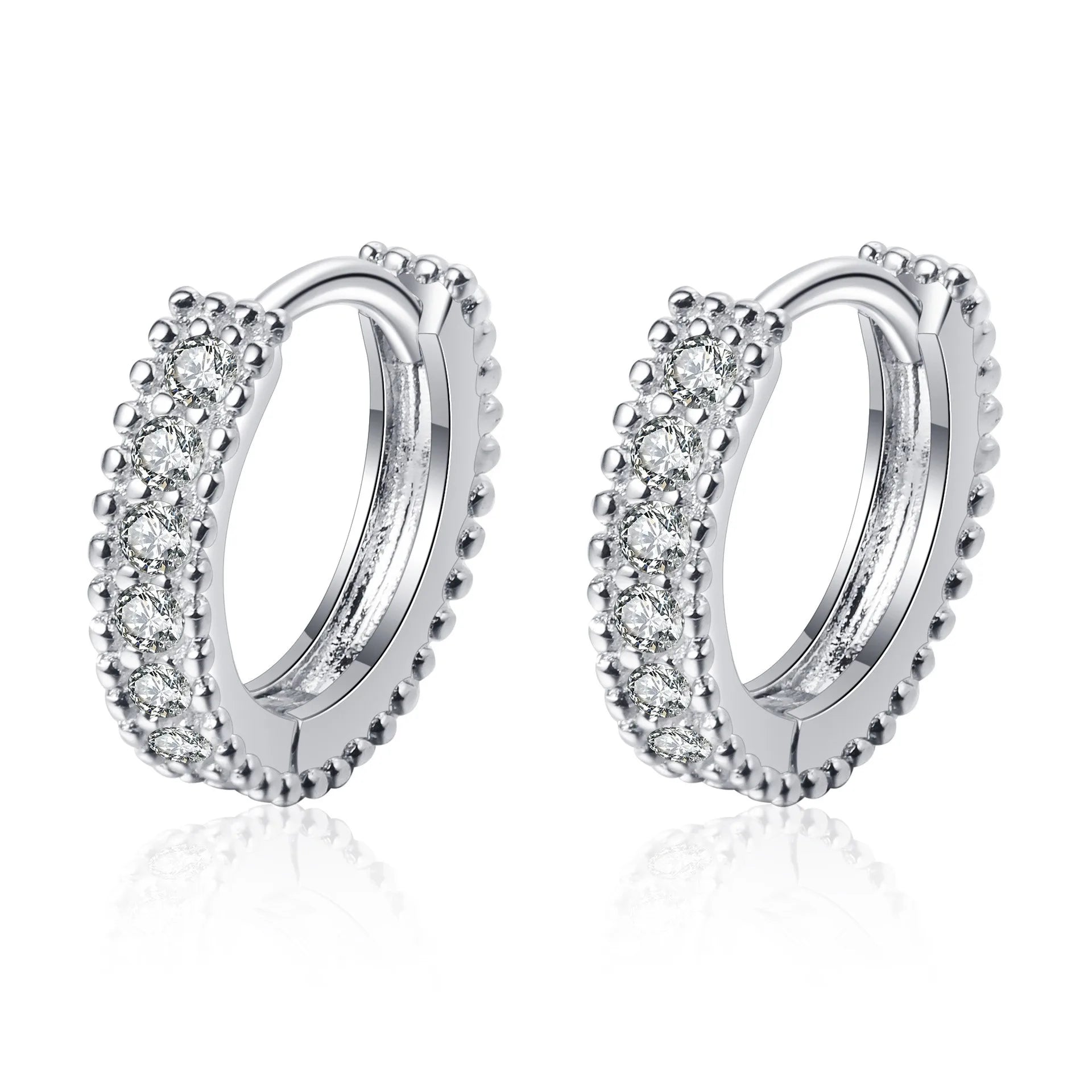 Fashion Jewelry S925 Silver Moissanite Earrings Women Huggie Earrings