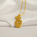 Mother's Day Jewelry 18K Gold Plated  Stainless Steel Mother Holding Baby Pendant Necklaces