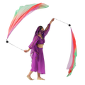 2PCS Belly Dance Veil Poi Throw Balls Scarf Belly Dance Yoga Dancing Props Worship Veil Scarf