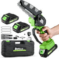 Mini Chainsaw Cordless 6 Inch with 2 Batteries Portable Electric Chain Saw Oiler Powered Small Handheld Saw Security Lock