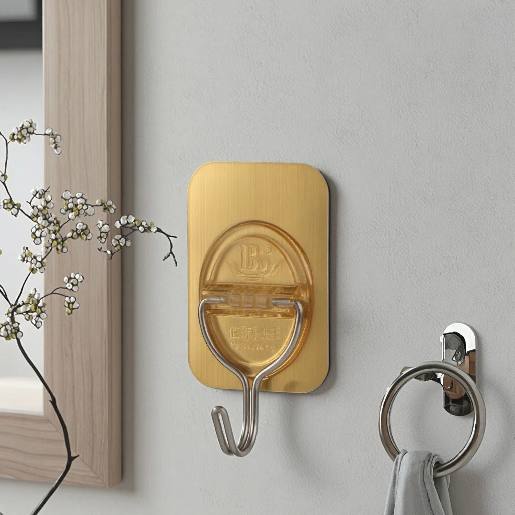 Custom Transparent Double Wall Hooks PP Material Wall Mount Style Waterproof Hanging Glass Plastic Hook Bathroom Jewelry Pots