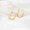 Fashion and Minimalist Design Hoop Earring 14K Gold Plated Rectangular Ring Earrings Jewelry