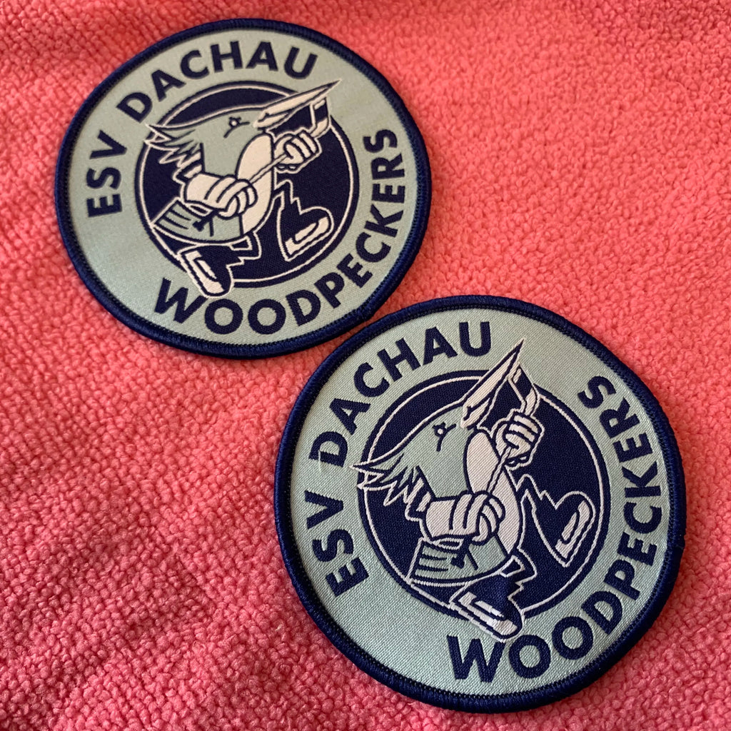 Hot Selling Sustainable Outdoor Uniform Taffeta Woven Label Badgenew logo Overlocked Border Clothing Woven Patch for Bags