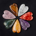 40*25mm Natural Crystal Agate Peach Heart DIY Jewelry Polished Reiki Healing Carving Gemstone Love Charms