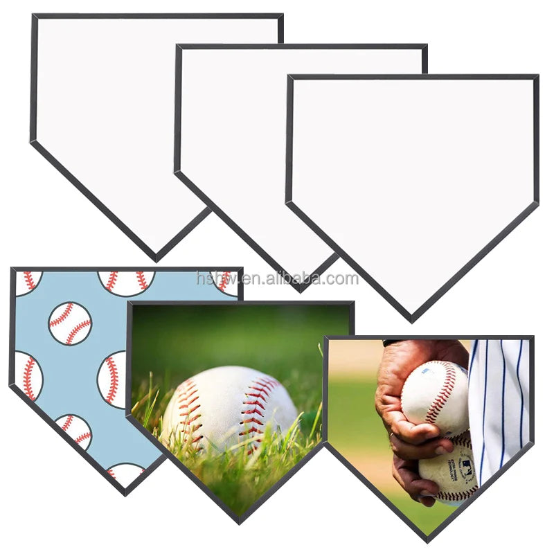 Sport Awards Souvenir Photo Printing Design Home Plate Personalize Baseball MDF White Painted Eco-Friendly 6x6 Blank Memorial