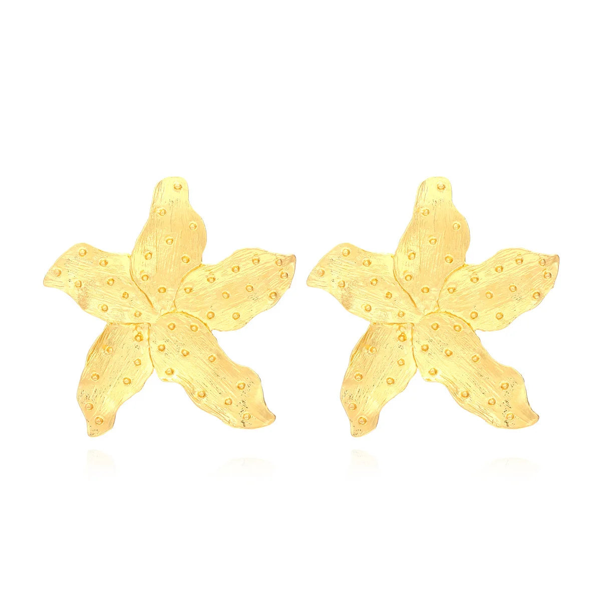 Classic Gold Plated Flower Stud Earrings Creative ZA Pastoral Style Cute Women's Gift Jewelry Alloy Directly Supplied Factory