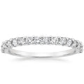 Wholesale 10K White Gold Classic Ring Women's Petite Half Eternal Prong Stackable Moissanite Diamond Ring for Parties