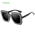 Women's Designer Individuality Sunglasses with Big Square Plastic Frame Unique Diamond Style