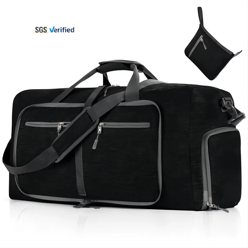 Waterproofing Extra Large 65L Duffle Bag Lightweight Foldable Travel Duffel Bags with Shoes Compartment for Men Women