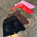 Vintage French Terry Shorts 100% Heavyweight Cotton Patchwork Acid Wash with Embroidered Rhinestones OEM Service Available