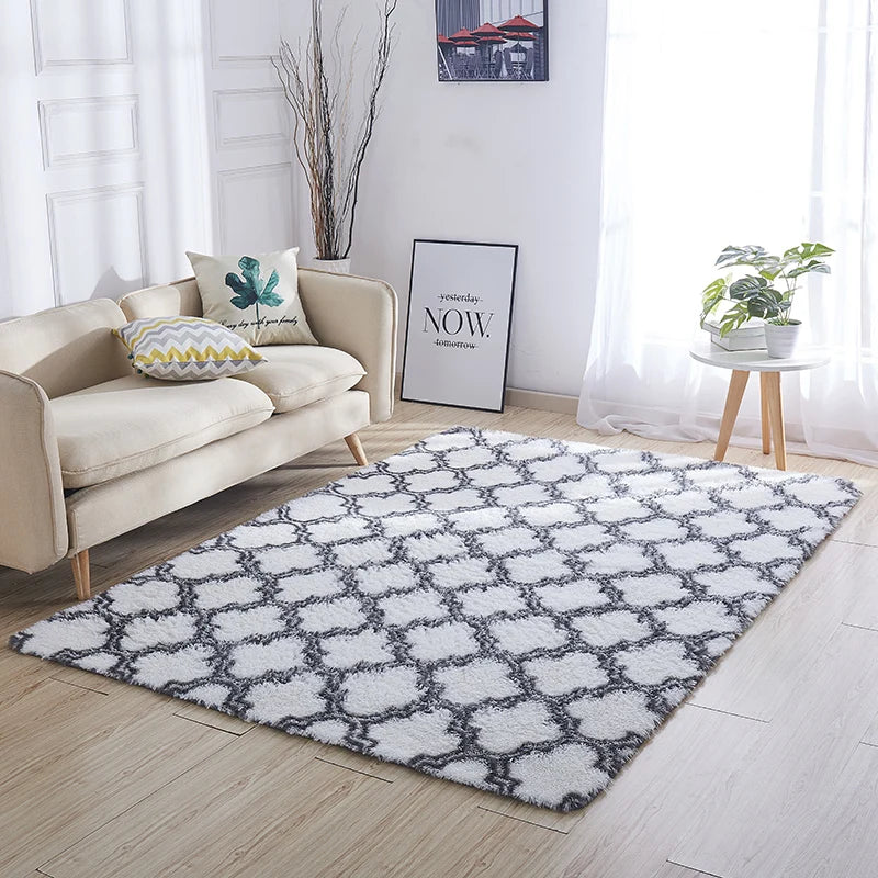 Tie-dye Pile Rug Floor Carpet  Shag  Color Carpet Fluffy Carpet for Living Room