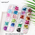 GREENKEM 2021 Newest Hot Nail Art Decoration & DIY Crafting 3D Holographic Nail Art Glitters Butterfly Nail Glitter