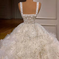 RSM231015 Modern Square Collar Lace Sleeveless Party Wedding Dress for Women Jancember