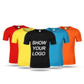 130g Custom Print Men's T-Shirts 100% Polyester Quick Dry & Solid Pattern Knitted Fabric Bulk Blank with Logo