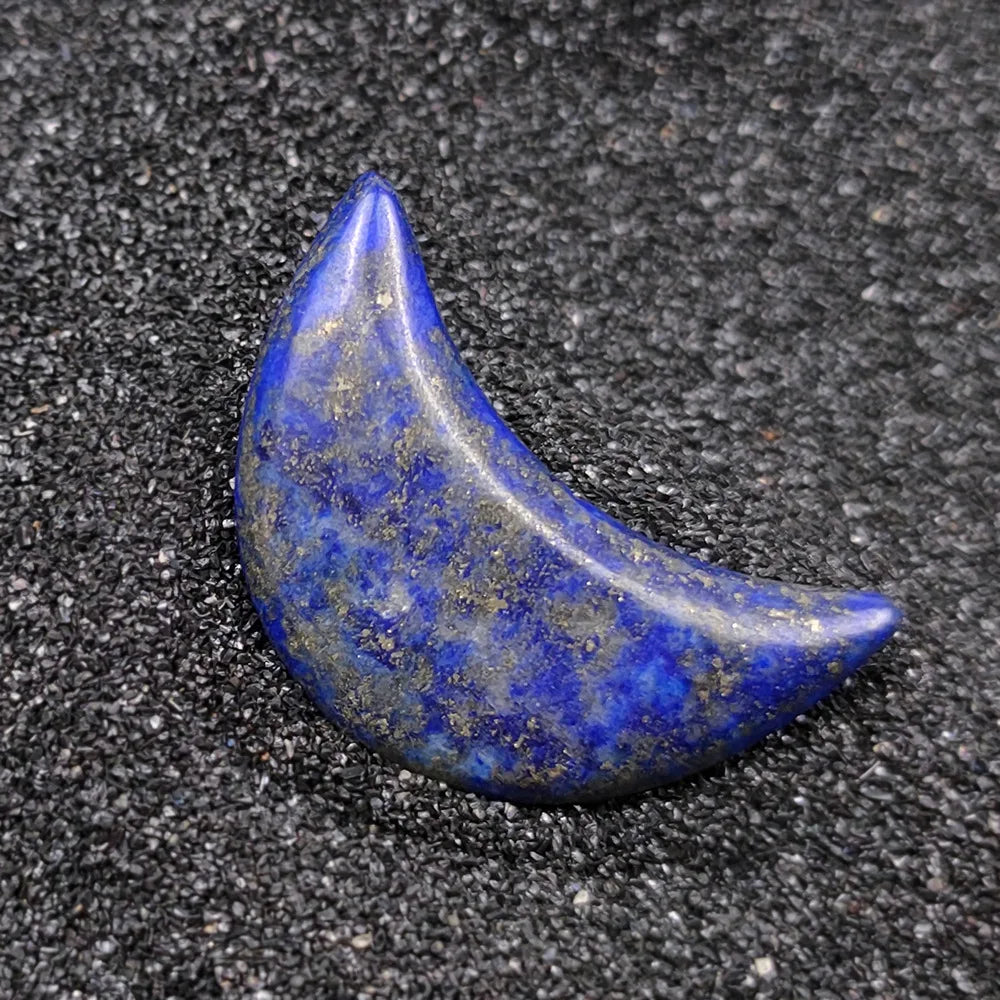 HZ Natural Crystal Healing Stones Folk Crafts Moon Set Lapis Lazuli