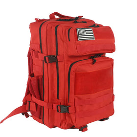 Red 3 Day Assault Pack Molle Bug Bag Rucksack Tactical Gear Bag 45L Pink Fitness Tactical Backpack W/ Side Pocket