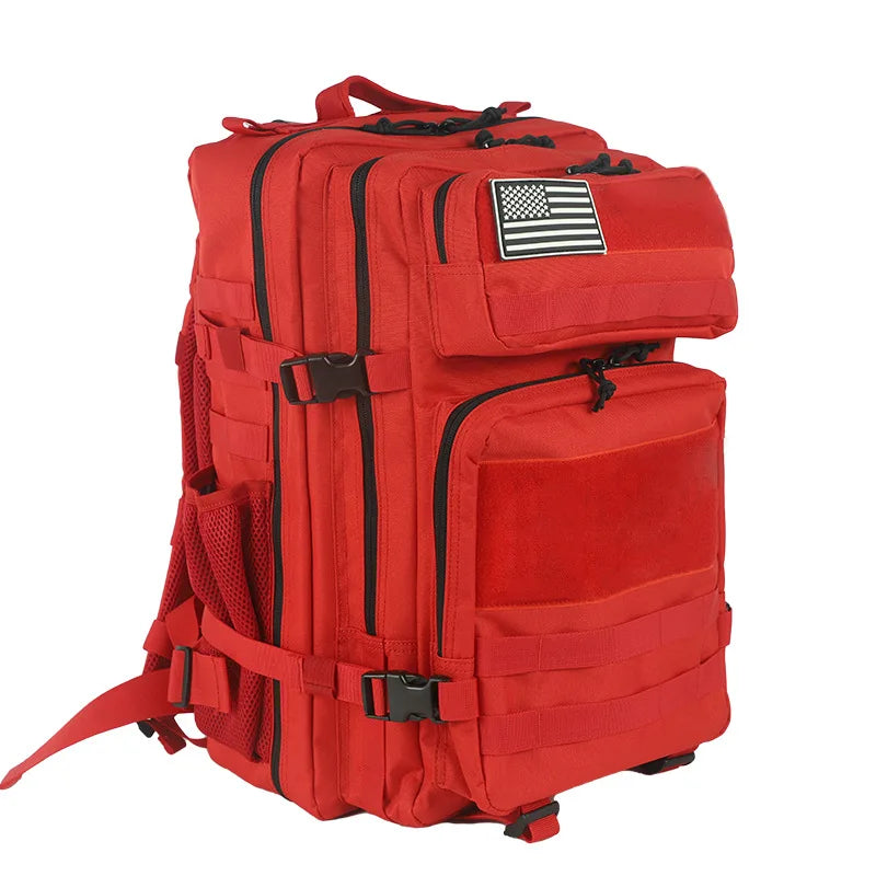 Red 3 Day Assault Pack Molle Bug Bag Rucksack Tactical Gear Bag 45L Pink Fitness Tactical Backpack W/ Side Pocket