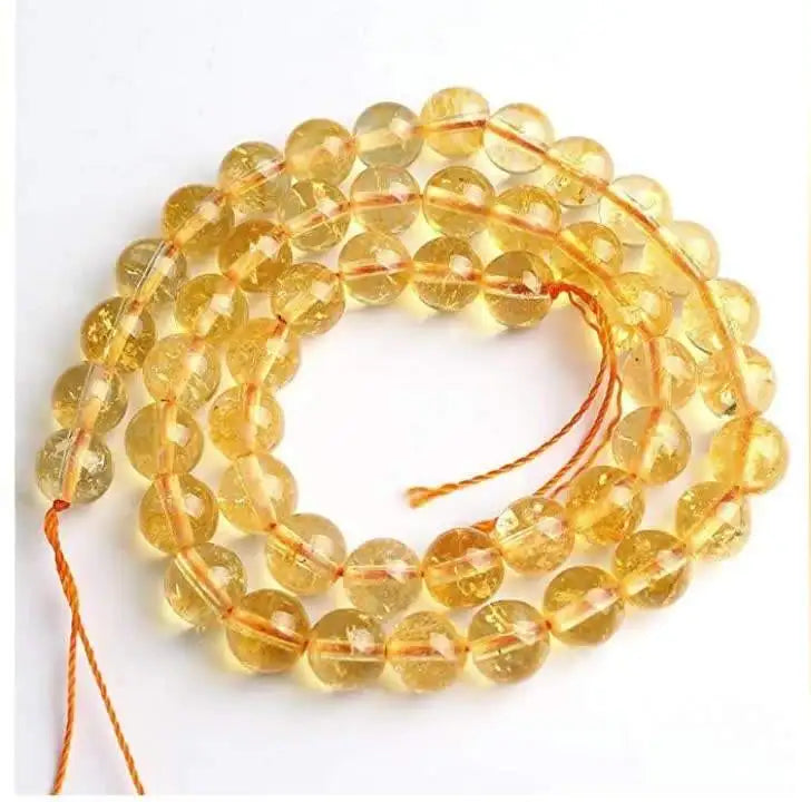 4681012MM Citrine Beads Round Smooth Natural Yellow Crystal Gemstone Beads for Jewelry Making