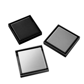 Good Quality and Low Price Bathroom Square Sus 304 Stainless Steel 10*10cm Gray Black Brushed 4 Inch Floor Drain