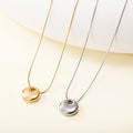 Hot Selling New Stainless Steel Fashion Snake Bone Chain 18k Gold Plated Minimalist Charm Round Circular Necklace