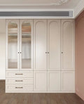 Hot Sale Space-Saving Modern White Wooden Wardrobe Stylish Closet for Home Clothes Storage with Adjustable Shelves