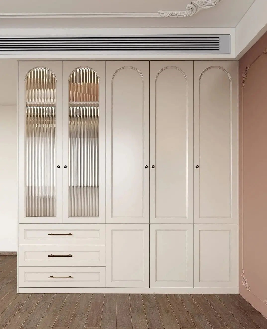 Hot Sale Space-Saving Modern White Wooden Wardrobe Stylish Closet for Home Clothes Storage with Adjustable Shelves