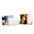 Custom Logo Personalized Art Photo Frame Decorative Semi-transparent Sublimation Blank Glass Photo Frame with Base