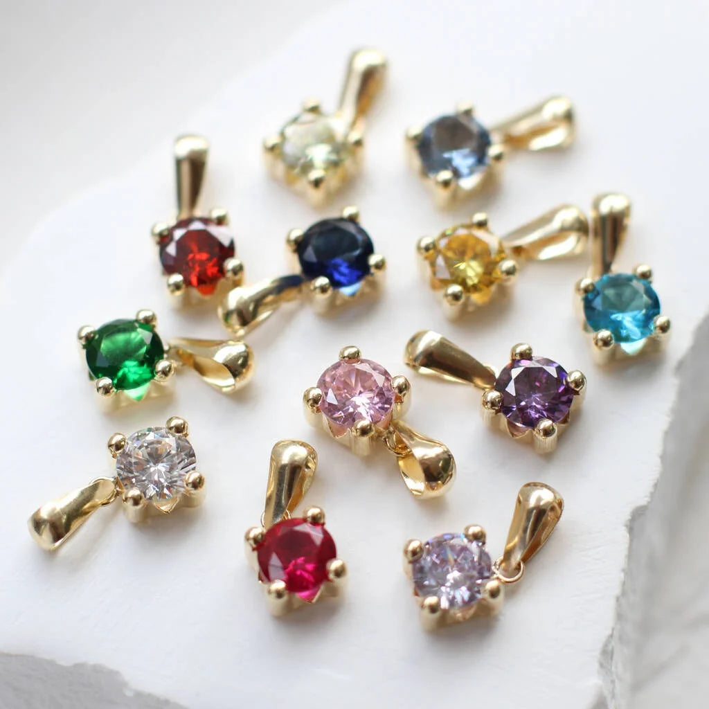 Wholesale Custom Stainless Steel Charm 5mm Colorful Zircon 18K Plating Pendant for Jewelry Accessories