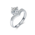 Princess Crown Ring 1CT Round Moissanite Diamond 925 Sterling Silver Engagement Wedding Ring