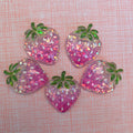 100Pcs Resin Glitter Luminous  Strawberry Scrapbooking for Phone Charm Decoration Craft DIY Jewelry Making Headwear Accessories