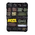 331 X Carp Fishing Tackle Kit in Box Fishing Swivels and Snaps Rubber Anti Tangle Sleeves Hook Stop Beads Helicopter Rigs XP-500