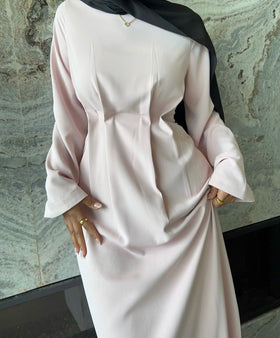 Custom Soft Pink Maxi Abaya Dress for Adults Dubai-Designed for Muslim Women