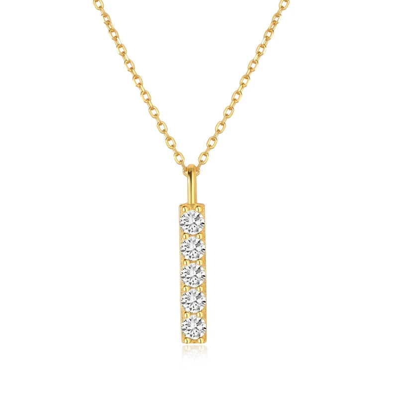 Wholesale Minimalist Grade D 0.5ct Moissanite Pendant Necklaces 925 Sterling Silver Simple Ice Out Moissanite Jewelry Women
