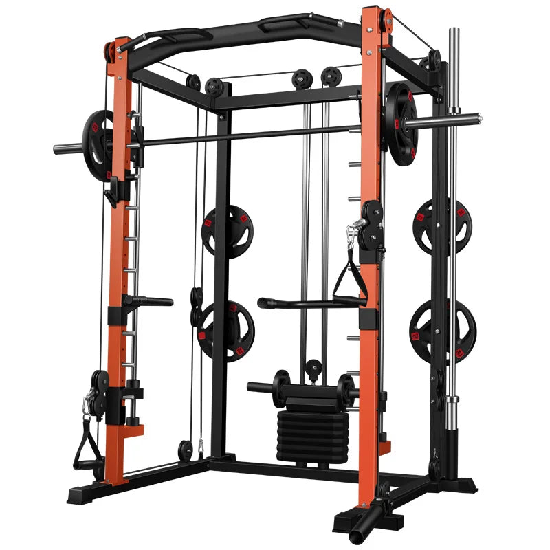 Multi Function Home Gym Equipment Pull up Bar Weight Stack Smith Machine Multi Squat Rack