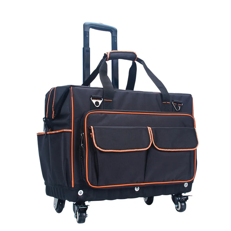 2023 Professional Trolley for Tools Waterproof 1680D Large Electrician Wheels Rolling Heavy Duty Trolley Tool Bag
