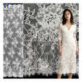YX1103 Hot Selling American Italian Lace Fabric 2026 Online Sales Heavy Wedding Eyelash Lace Fabric With 3D Pearls Beads