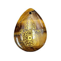 Natural Jade Healing Crystal Fatima Hand Eye Pendant Drop Shaped Arabian Moon Goddess Amulet Yoga Necklace