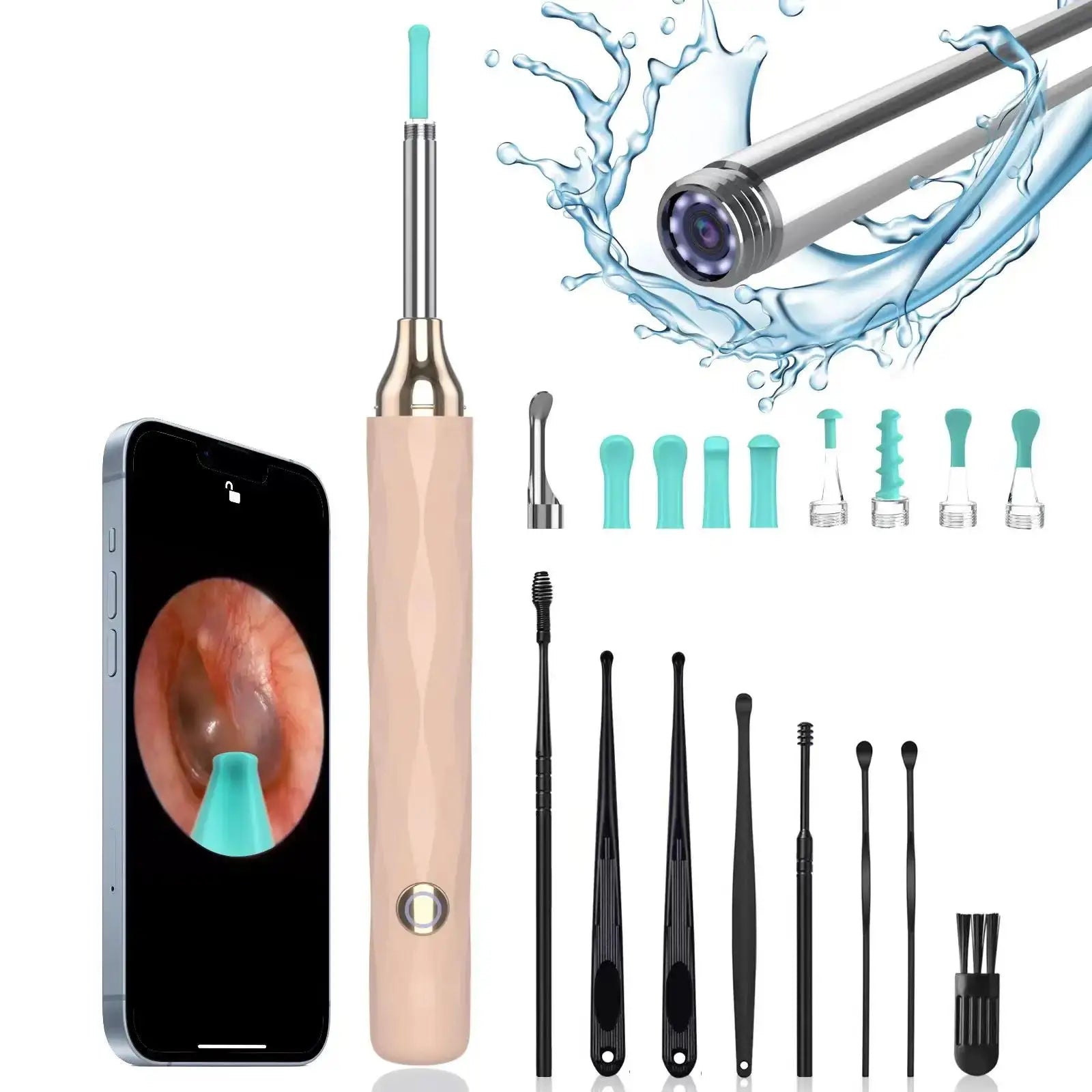 Smart Ear Wax Removal With Camera and 8 Pcs Ear Set Cleaner Ear Cleaning Kit With 6  Spoon Earwax Removal Tool