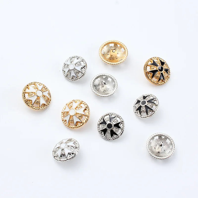 JFFB033 Metal Buttons Oil Buttons Tall Little Fragrant Gold Girl's Knit Versatile Hand-stitched Buttons
