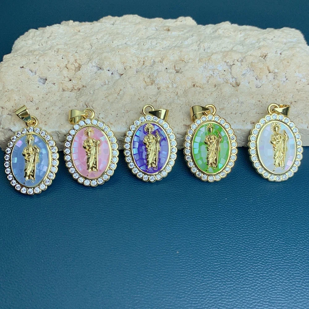 Religious Jesus St Jude Thaddeus Pray Pendants Charms for Jewelry Making Women Necklace Accessories
