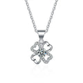 S925 Silver Female Necklace With D-Color Moissanite Elegant Flower Slightly Set Design