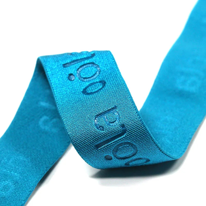 Wholesale Spandex Elastic Waistband Custom Embossed logo Soft Nylon Elastic Webbing Tape for Headband Outdoor Sportswear