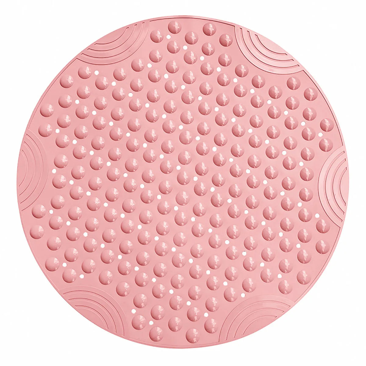 65x65CM Round Anti-Slip PVC Shower Mat with Strong Suction Cups Durable and Safe Bathtub Mat for Babies  Kids Family Bathroom
